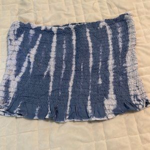 Style envy tie dye tube top with ruffle bottom